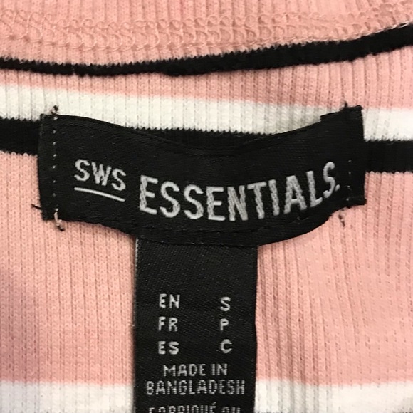 Women’s Pink, Black & White Crop Top - Picture 5 of 5